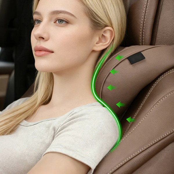 Ergonomiškas automobilio kaklo ir juosmens pagalvių komplektas