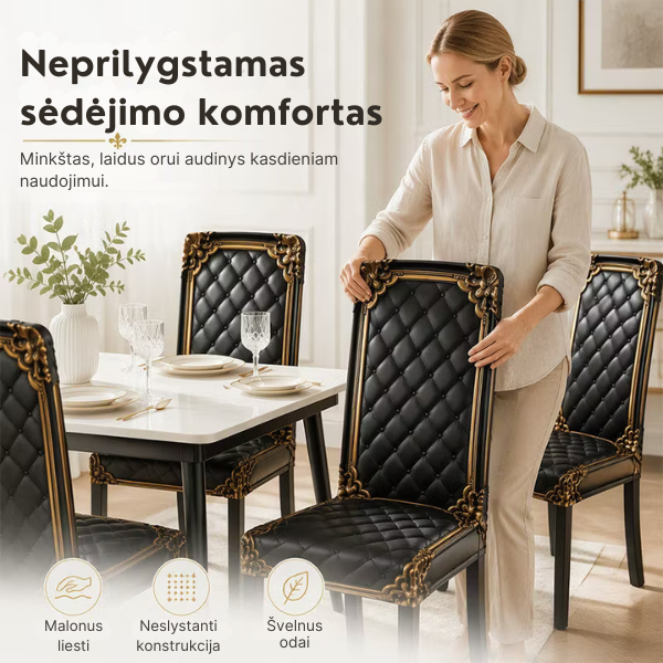 Elegantiškas elastingas kėdės užvalkalas
