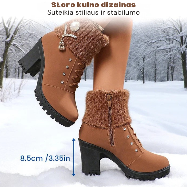 Šilti moteriški batai ant storo kulno
