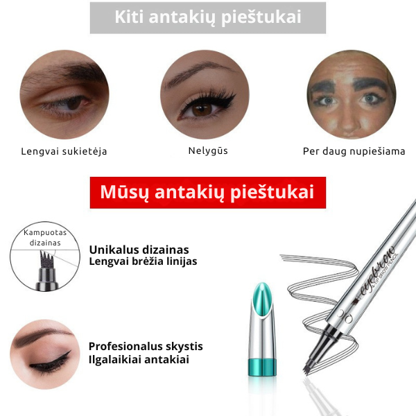 3D vandeniui atsparus mikropigmentacijos antakių pieštukas
