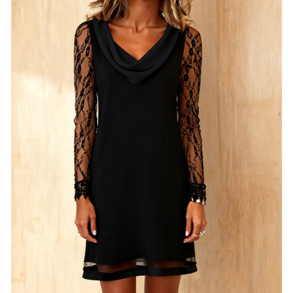 A formos suknelė su iškirpte ir nėrinių detalėmis