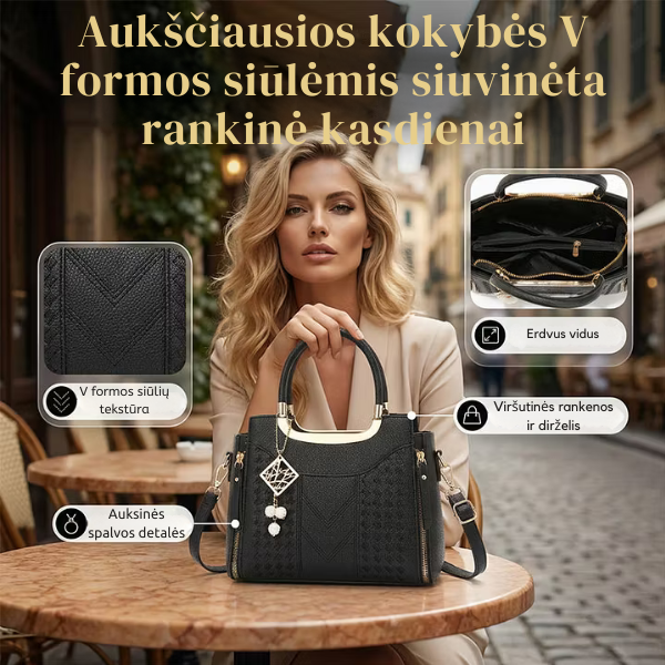 Elegantiška rankinė su išskirtinėmis detalėmis