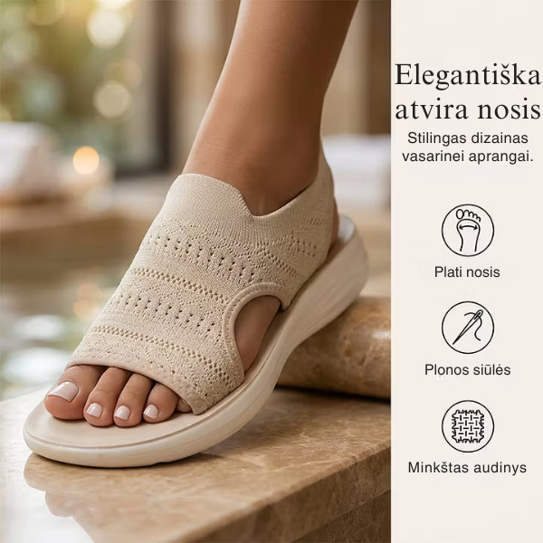 Moteriškos megztos platforminės basutės