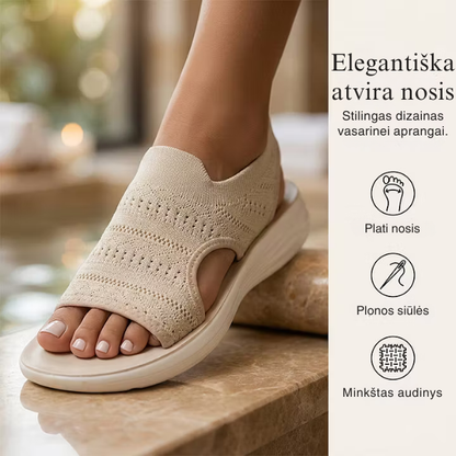 Moteriškos megztos platforminės basutės
