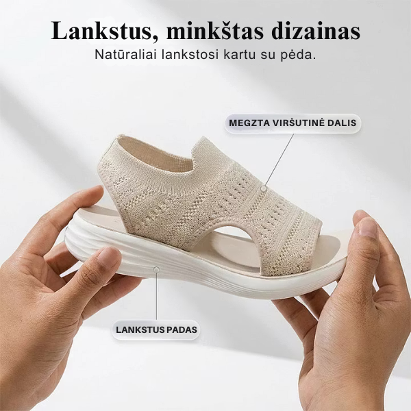 Moteriškos megztos platforminės basutės