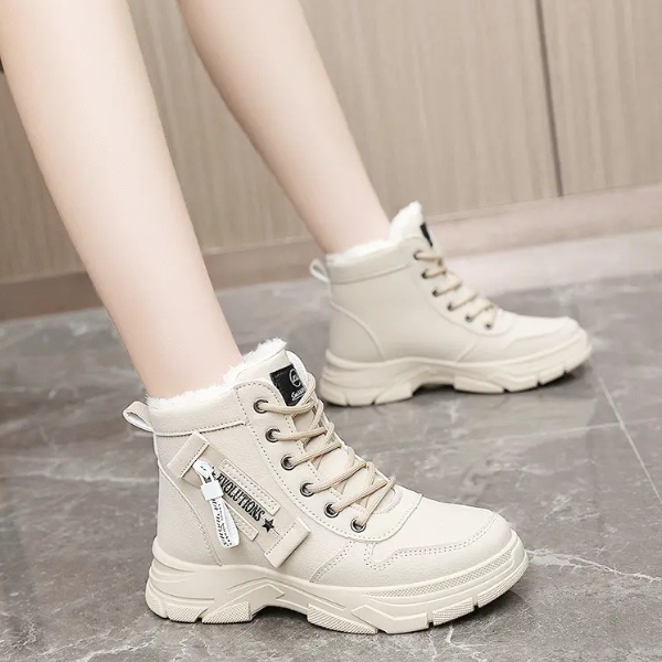 Moteriški žieminiai batai su kailiu ir storu padu