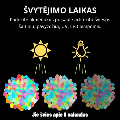 Šviečiantys dekoratyviniai akmenukai