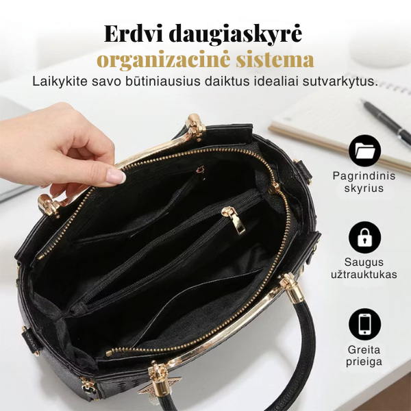 Elegantiška rankinė su išskirtinėmis detalėmis
