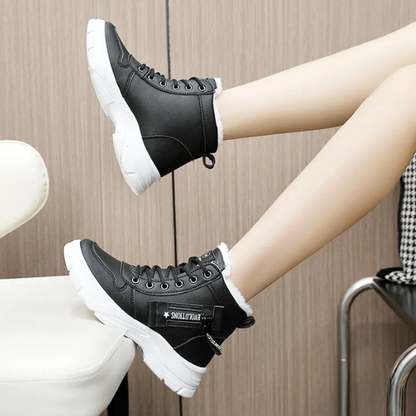 Moteriški žieminiai batai su kailiu ir storu padu