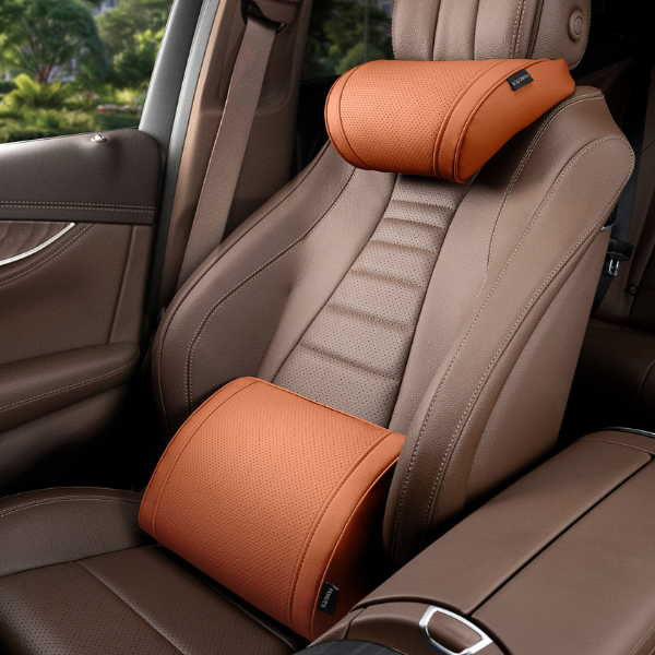 Ergonomiškas automobilio kaklo ir juosmens pagalvių komplektas