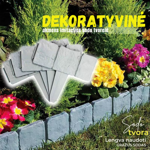 Dekoratyvinės akmens imitacijos sodo tvorelės rinkinys