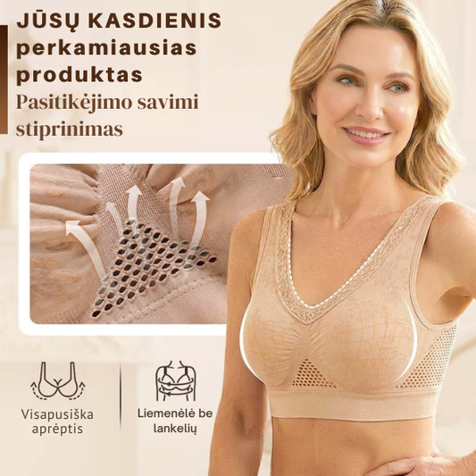 Moteriška patogi liemenėlė su nėrinių detalėmis