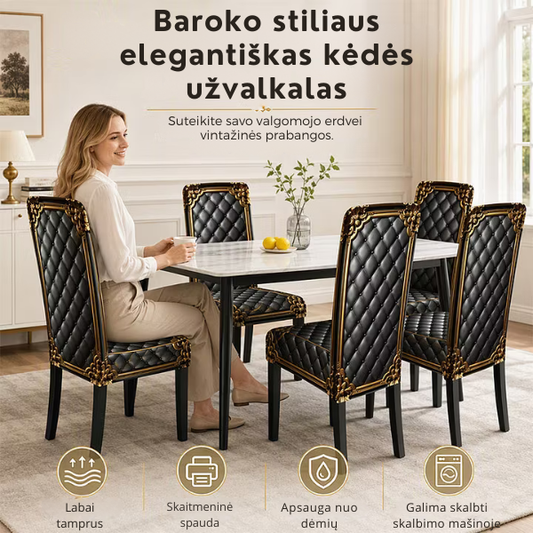 Elegantiškas elastingas kėdės užvalkalas