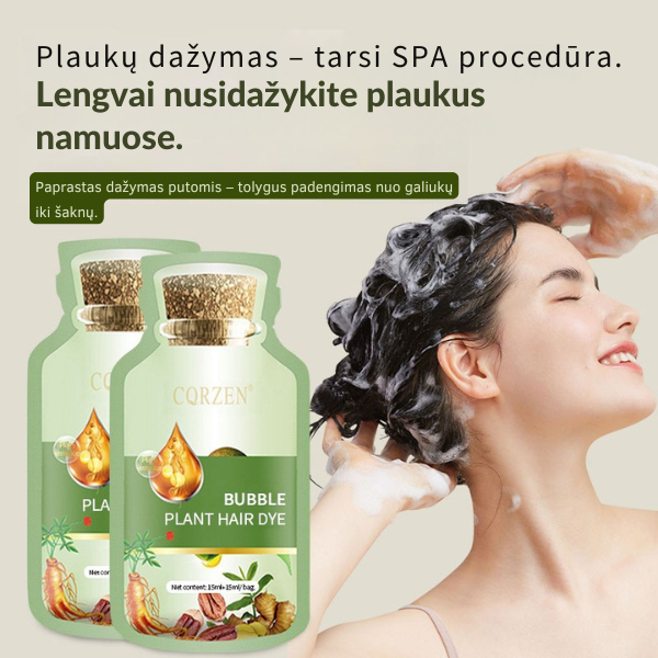 Dažantis šampūnas su augaliniais ekstraktais