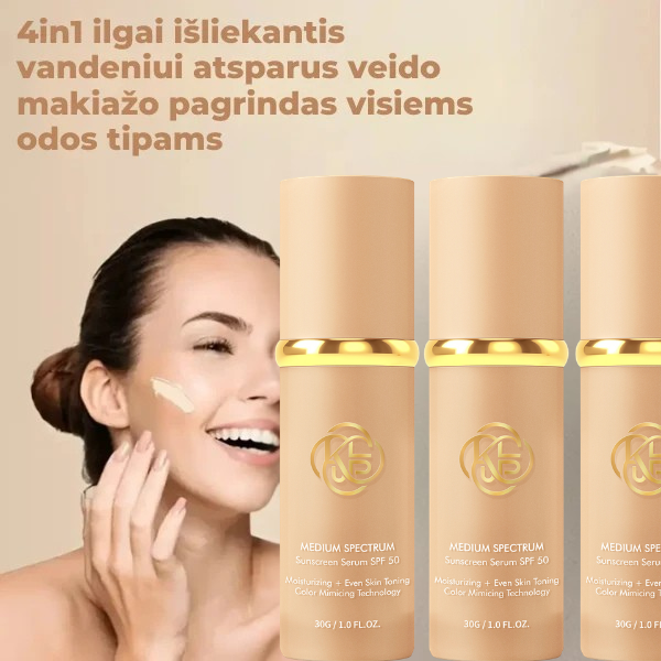 4in1 ilgai išliekantis vandeniui atsparus veido makiažo pagrindas visiems odos tipams