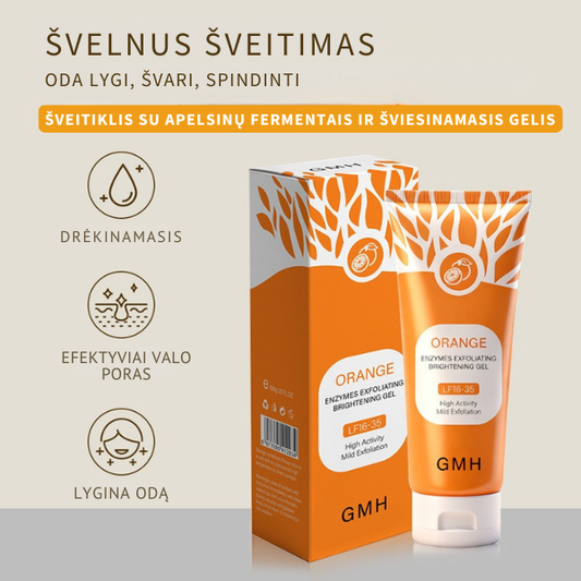 Apelsinų fermentų šveičiamasis gelis – švelnus negyvos odos šalinimas