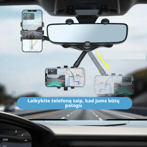 Telefono laikiklis automobiliui ant veidrodėlio