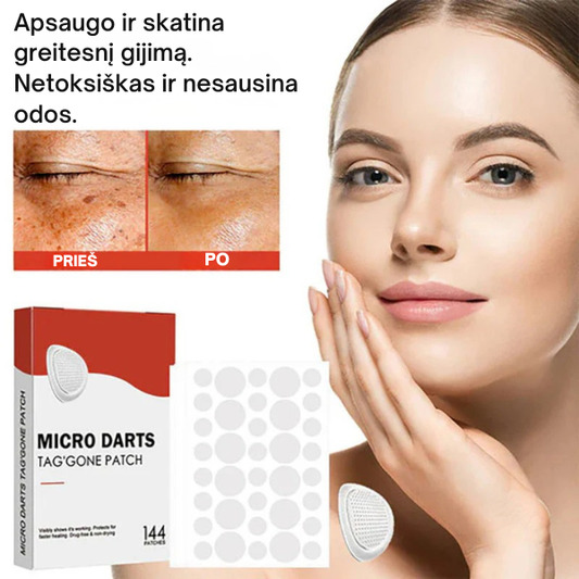 Mikro adatėlių pleistrai nuo odos netobulumų