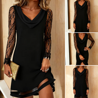 A formos suknelė su iškirpte ir nėrinių detalėmis