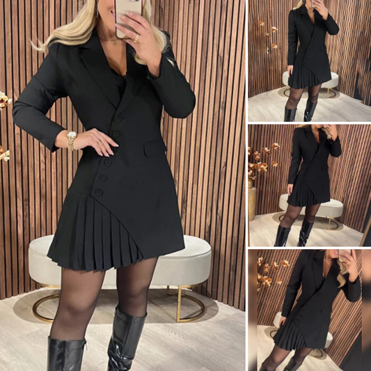 Elegantiška švarko stiliaus A linijos suknelė