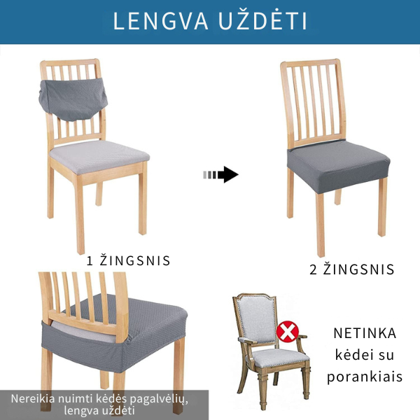 Vandeniui atsparus kėdės užvalkalas