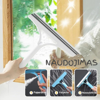 3-in-1 langų valytuvas su purkštuvu
