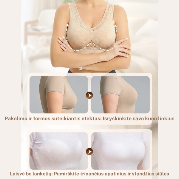 Moteriška patogi liemenėlė su nėrinių detalėmis