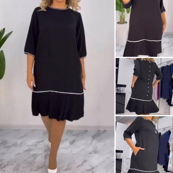 Elegantiška klostuota suknelė su sagutėmis