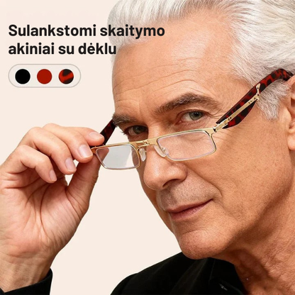 Sulankstomi skaitymo akiniai su mėlynos šviesos filtru ir dėklu