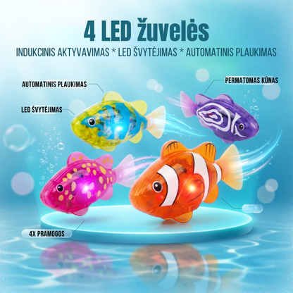 LED plaukiojančios žuvytės voniai – 4 vnt.