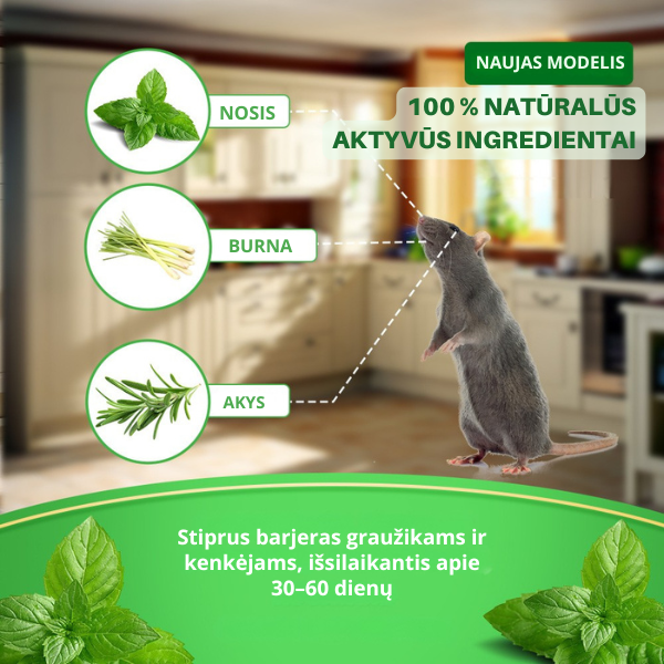 Natūralūs graužikų atbaidymo kamuoliukai