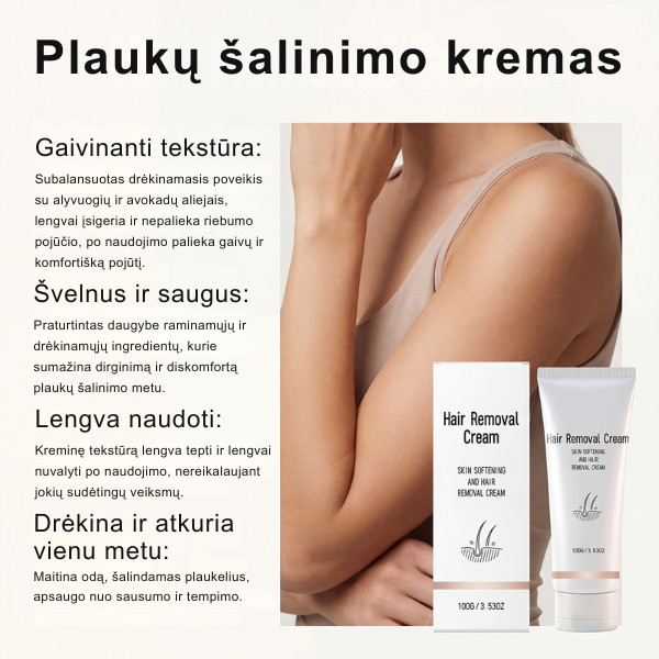Daugiafunkcis plaukų šalinimo kremas