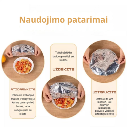 Aliumininiai termoizoliaciniai maisto uždangalai