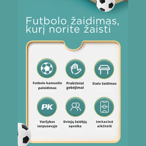 Interaktyvus nešiojamas stalo futbolas