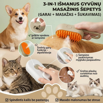 Išmanusis garinis šepetys augintiniams
