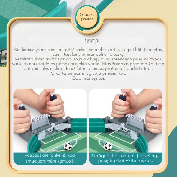 Interaktyvus nešiojamas stalo futbolas