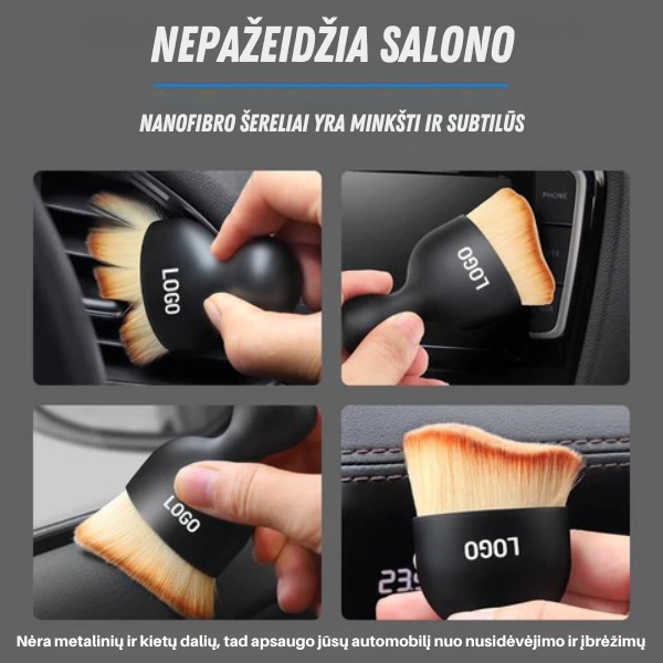 Automobilio salono valymo šepetėlis su logotipu
