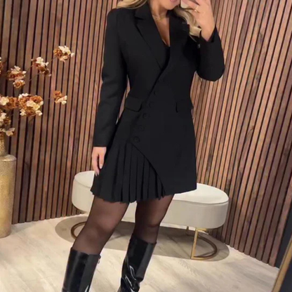 Elegantiška švarko stiliaus A linijos suknelė