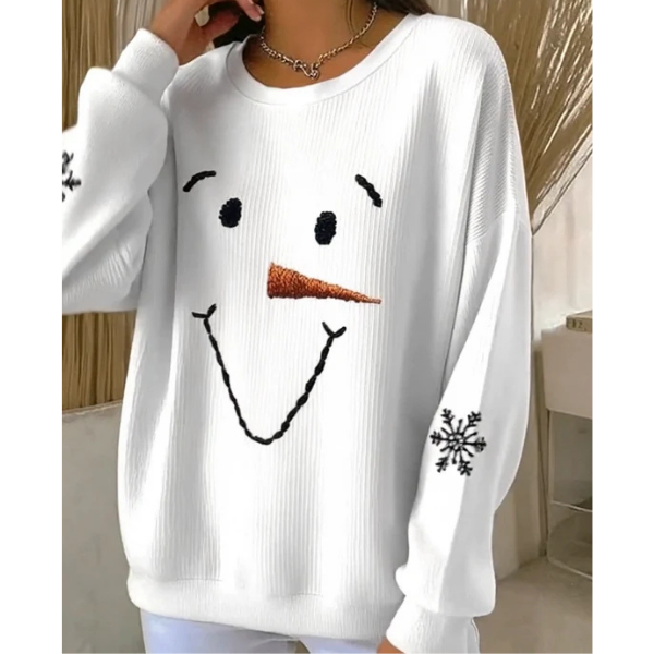 Moteriškas kalėdinis megztinis su senio besmegenio spauda