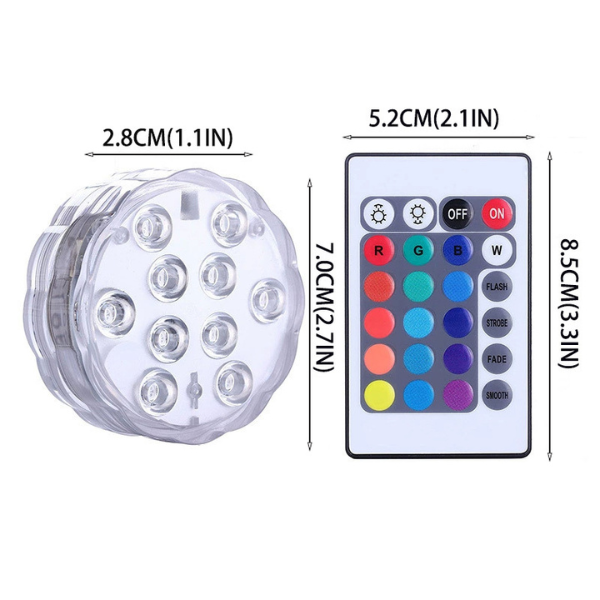 Povandeninės LED RGB lemputės su nuotoliniu valdymu