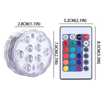 Povandeninės LED RGB lemputės su nuotoliniu valdymu