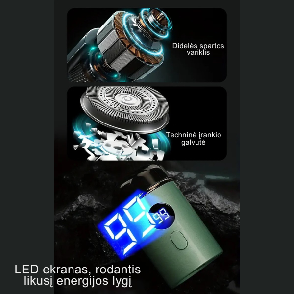 Mini elektrinis skustuvas su LED ekranu