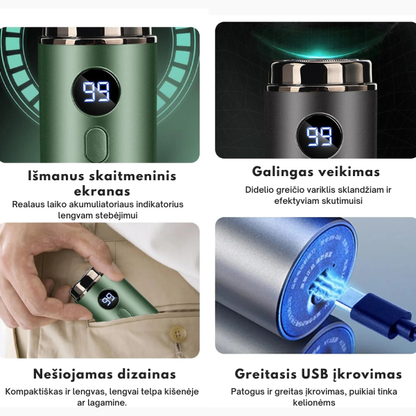 Mini elektrinis skustuvas su LED ekranu