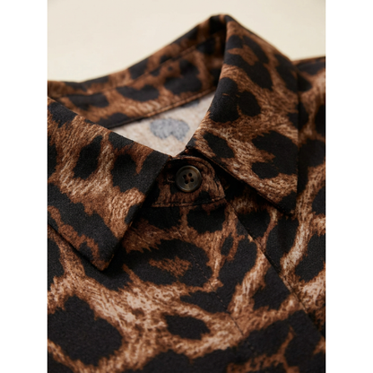 Elegantiška suknelė su leopardo raštu