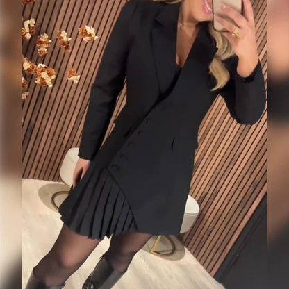 Elegantiška švarko stiliaus A linijos suknelė