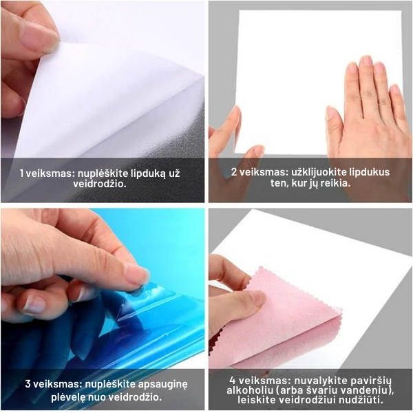 Veidrodinė plėvelė - nedūžtantis, drėgmei atsparus veidrodis DIY