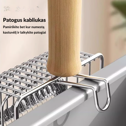 Metalinis dvigubas kačių kraiko semtuvas