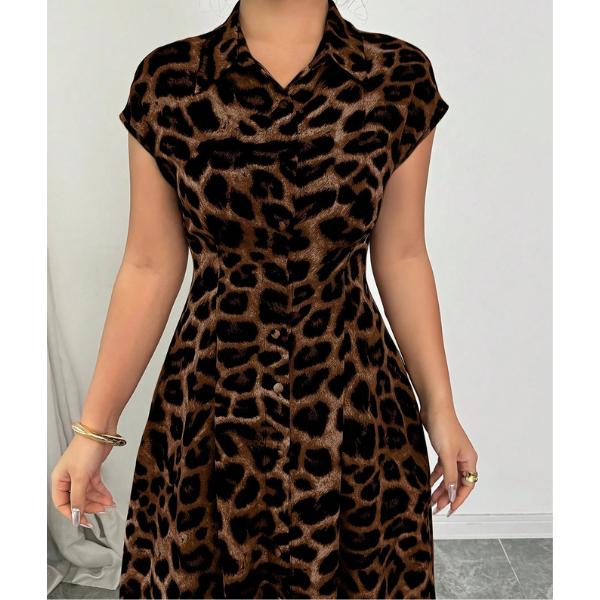 Elegantiška suknelė su leopardo raštu