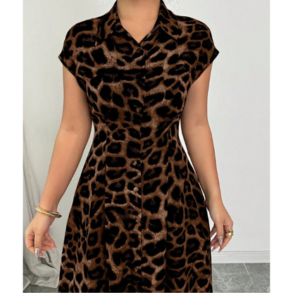 Elegantiška suknelė su leopardo raštu