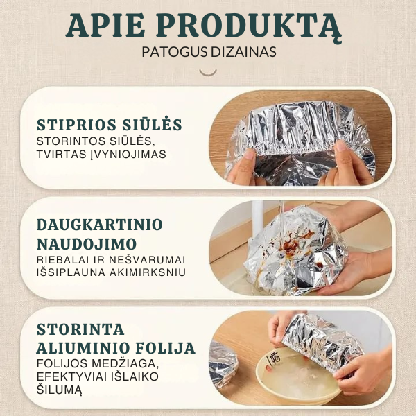 Aliumininiai termoizoliaciniai maisto uždangalai